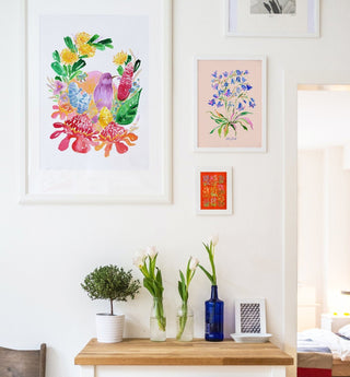 Bluebell Watercolor Art Print: Whimsical Botanical Art from Jean Choe Art & Design - Giclée