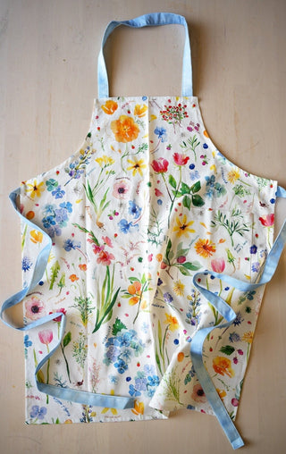 Botanical Rainbow Floral Apron with Pocket. from Jean Choe Art & Design - Aprons