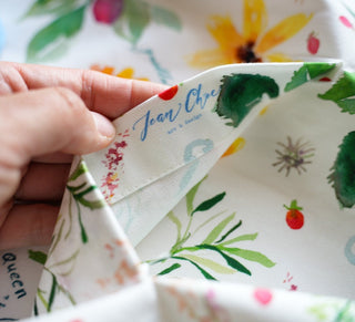 Botanical Rainbow Floral Apron with Pocket. from Jean Choe Art & Design - Aprons