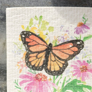 Butterfly Garden Kitchen Gift Set: 1 Tea Towel & 2 Swedish Dishcloths from Jean Choe Art & Design - Kitchen & Tea Towels