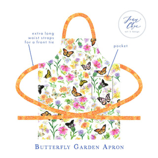 Butterfly Kitchen Apron Gift Set: 1 Apron, 1 Tea Towel & 2 Swedish Dishcloths from Jean Choe Art & Design - Kitchen & Tea Towels