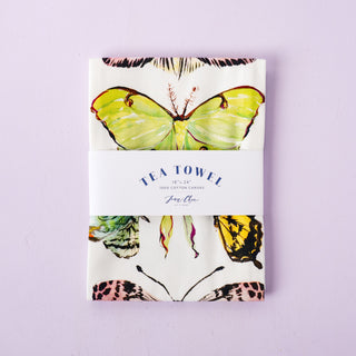 Butterfly Study Kitchen Gift Set: 1 Tea Towel & 1 Swedish Dishcloth from Jean Choe Art & Design - Kitchen & Tea Towels