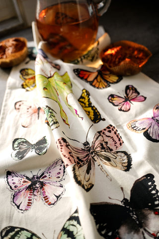 Butterfly Study Kitchen Gift Set: 1 Tea Towel & 1 Swedish Dishcloth from Jean Choe Art & Design - Kitchen & Tea Towels
