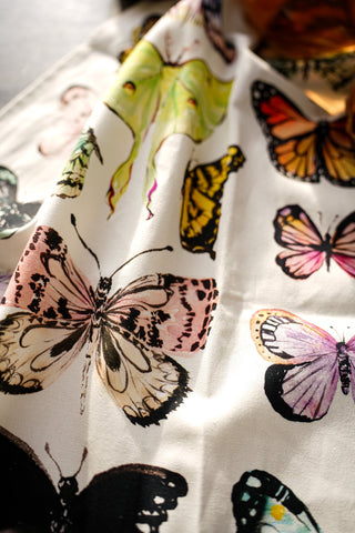 Butterfly Study Kitchen Gift Set: 1 Tea Towel & 1 Swedish Dishcloth from Jean Choe Art & Design - Kitchen & Tea Towels