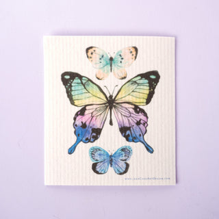 Butterfly Trio Swedish Dishcloth: Eco - Friendly Kitchen Wipe from Jean Choe Art & Design - Reusable Paper Towels