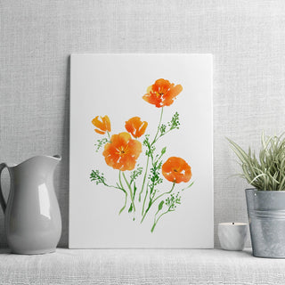 "California Poppies" Art Print: Vibrant Wildflower Wall Art for Nature Lovers from Jean Choe Art & Design - Giclée