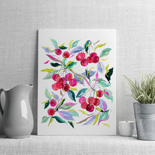 "Cherry Joy" Watercolor Art Print. Vibrant Giclée Print for Kitchen or Dining Room Decor from Jean Choe Art & Design - Giclée