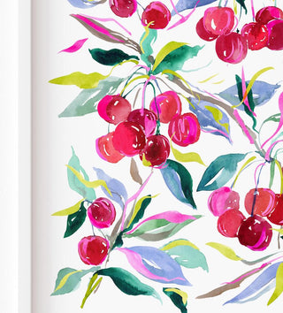 "Cherry Joy" Watercolor Art Print. Vibrant Giclée Print for Kitchen or Dining Room Decor from Jean Choe Art & Design - Giclée