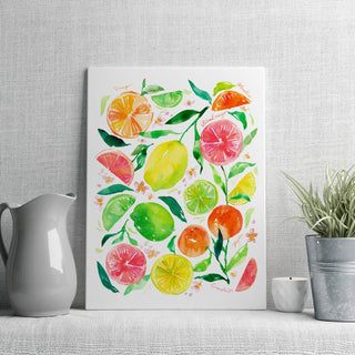 "Citrus Party" Art Print: Vibrant Giclée Wall Art for Kitchen Decor from Jean Choe Art & Design - Giclée