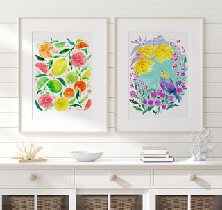 "Citrus Party" Art Print: Vibrant Giclée Wall Art for Kitchen Decor from Jean Choe Art & Design - Giclée