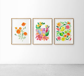 "Citrus Party" Art Print: Vibrant Giclée Wall Art for Kitchen Decor from Jean Choe Art & Design - Giclée