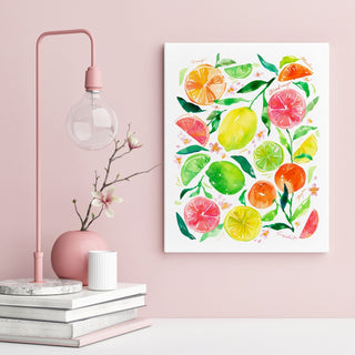 "Citrus Party" Art Print: Vibrant Giclée Wall Art for Kitchen Decor from Jean Choe Art & Design - Giclée