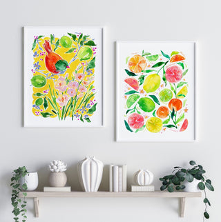 "Citrus Party" Art Print: Vibrant Giclée Wall Art for Kitchen Decor from Jean Choe Art & Design - Giclée