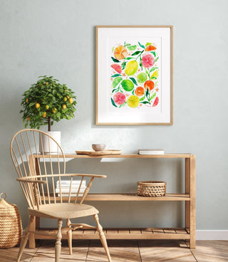 "Citrus Party" Art Print: Vibrant Giclée Wall Art for Kitchen Decor from Jean Choe Art & Design - Giclée