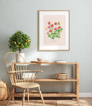 Clover Watercolor Art Print: Four Leaf Clover Fine Art from Jean Choe Art & Design - Giclée
