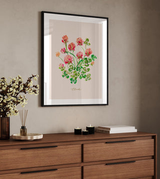 Clover Watercolor Art Print: Four Leaf Clover Fine Art from Jean Choe Art & Design - Giclée