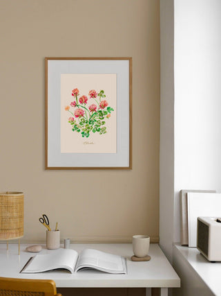 Clover Watercolor Art Print: Four Leaf Clover Fine Art from Jean Choe Art & Design - Giclée