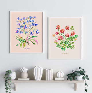 Clover Watercolor Art Print: Four Leaf Clover Fine Art from Jean Choe Art & Design - Giclée