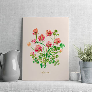 Clover Watercolor Art Print: Four Leaf Clover Fine Art from Jean Choe Art & Design - Giclée