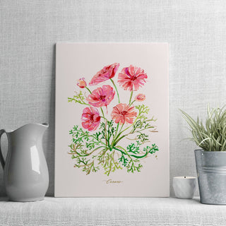 Cosmos Watercolor Art Print: Wildflower Botanical Wall Decor from Jean Choe Art & Design - Giclée