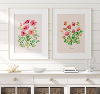 Cosmos Watercolor Art Print: Wildflower Botanical Wall Decor from Jean Choe Art & Design - Giclée
