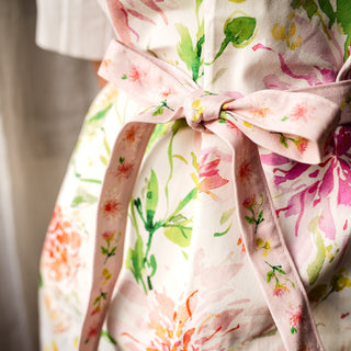 Dahlia Cotton Canvas Apron: Floral Kitchen Apron for Women from Jean Choe Art & Design - Aprons