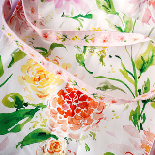 Dahlia Cotton Canvas Apron: Floral Kitchen Apron for Women from Jean Choe Art & Design - Aprons