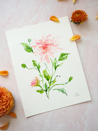 Dazzling Dahlias - July 28 Watercolor Workshop with Jean from Jean Choe Art & Design - 