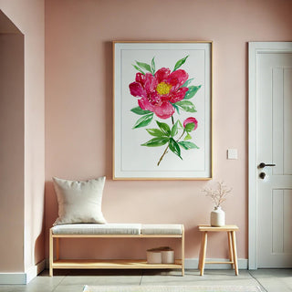Deep Magenta Peony Art Print – Botanical Floral Wall Art from Jean Choe Art & Design - Giclée
