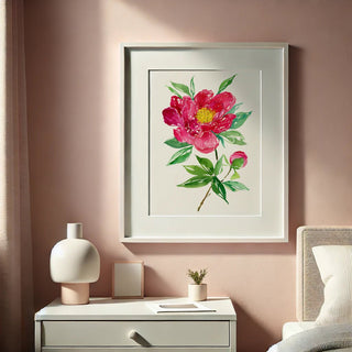 Deep Magenta Peony Art Print – Botanical Floral Wall Art from Jean Choe Art & Design - Giclée