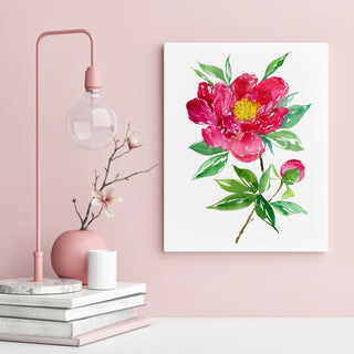 Deep Magenta Peony Art Print – Botanical Floral Wall Art from Jean Choe Art & Design - Giclée