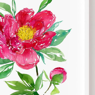 Deep Magenta Peony Art Print – Botanical Floral Wall Art from Jean Choe Art & Design - Giclée