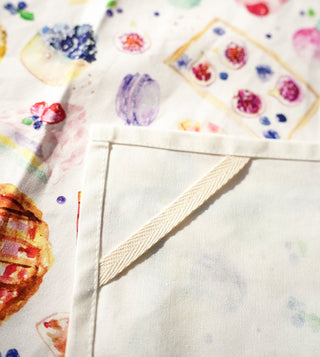Dessert Time Tea Towel: Sweet & Elegant Cotton Kitchen Towel from Jean Choe Art & Design - Kitchen & Tea Towels