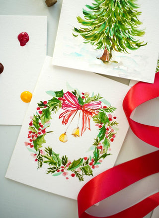 DIY Christmas Card Watercolor Kit. Paint Your Own Holiday Cards with Video. Art Party Kit for Adults & Crafters. Holiday Paint Kit. DIY Card from Jean Choe Art & Design - Kits