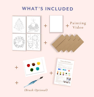 DIY Christmas Card Watercolor Kit. Paint Your Own Holiday Cards with Video. Art Party Kit for Adults & Crafters. Holiday Paint Kit. DIY Card from Jean Choe Art & Design - Kits