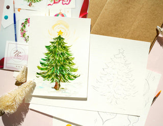 DIY Christmas Card Watercolor Kit. Paint Your Own Holiday Cards with Video. Art Party Kit for Adults & Crafters. Holiday Paint Kit. DIY Card from Jean Choe Art & Design - Kits