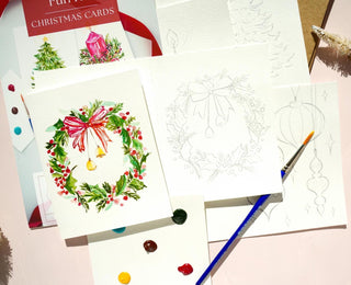 DIY Christmas Card Watercolor Kit. Paint Your Own Holiday Cards with Video. Art Party Kit for Adults & Crafters. Holiday Paint Kit. DIY Card from Jean Choe Art & Design - Kits