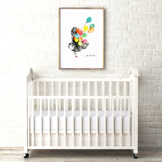 "Do It Now" Watercolor Art Print of a Woman with Balloons from Jean Choe Art & Design - Giclée