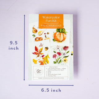 Fall Watercolor Kit: Coloring Pages for Watercolor. Craft DIY Painting Kit. Adult Coloring Pages. Art Party Kit. Paint kit