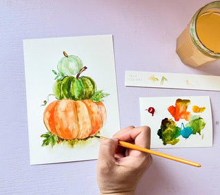 Fall Watercolor Kit: Coloring Pages for Watercolor. Craft DIY Painting Kit. Adult Coloring Pages. Art Party Kit. Paint kit