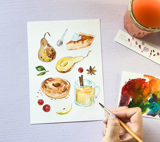 Fall Watercolor Kit: Coloring Pages for Watercolor. Craft DIY Painting Kit. Adult Coloring Pages. Art Party Kit. Paint kit