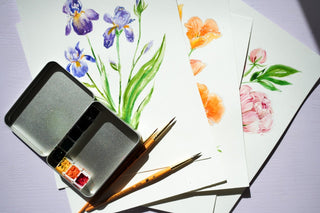 Floral Watercolor Workbook: Pre - Outlined Flower Coloring Pages & Guided Instructions from Jean Choe Art & Design