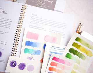 Floral Watercolor Workbook: Pre - Outlined Flower Coloring Pages & Guided Instructions from Jean Choe Art & Design