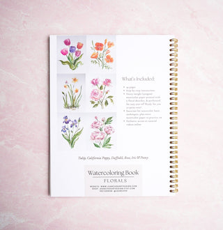 Floral Watercolor Workbook: Pre - Outlined Flower Coloring Pages & Guided Instructions from Jean Choe Art & Design