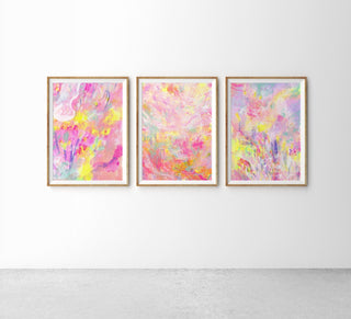 "Follow the Flowers 1" Colorful Abstract Fine Art Print from Jean Choe Art & Design - Giclée