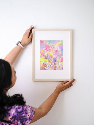 Follow the Flowers 2, Modern Abstract Giclee Print from Jean Choe Art & Design - Giclée
