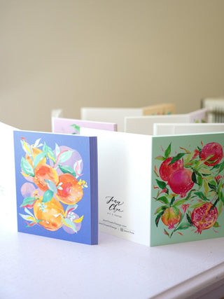 Fruit - Themed Greeting Card Set: Assorted Pack of 6 from Jean Choe Art & Design - Blank Cards