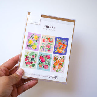 Fruit - Themed Greeting Card Set: Assorted Pack of 6 from Jean Choe Art & Design - Blank Cards