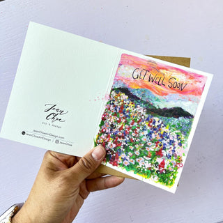 Get Well Soon Card with Colorful Wildflowers: Sunset Bloom from Jean Choe Art & Design - Other Baby
