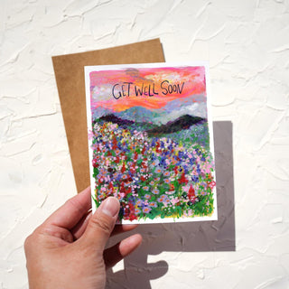 Get Well Soon Card with Colorful Wildflowers: Sunset Bloom from Jean Choe Art & Design - Other Baby